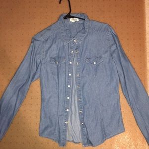 denim colored cardigan